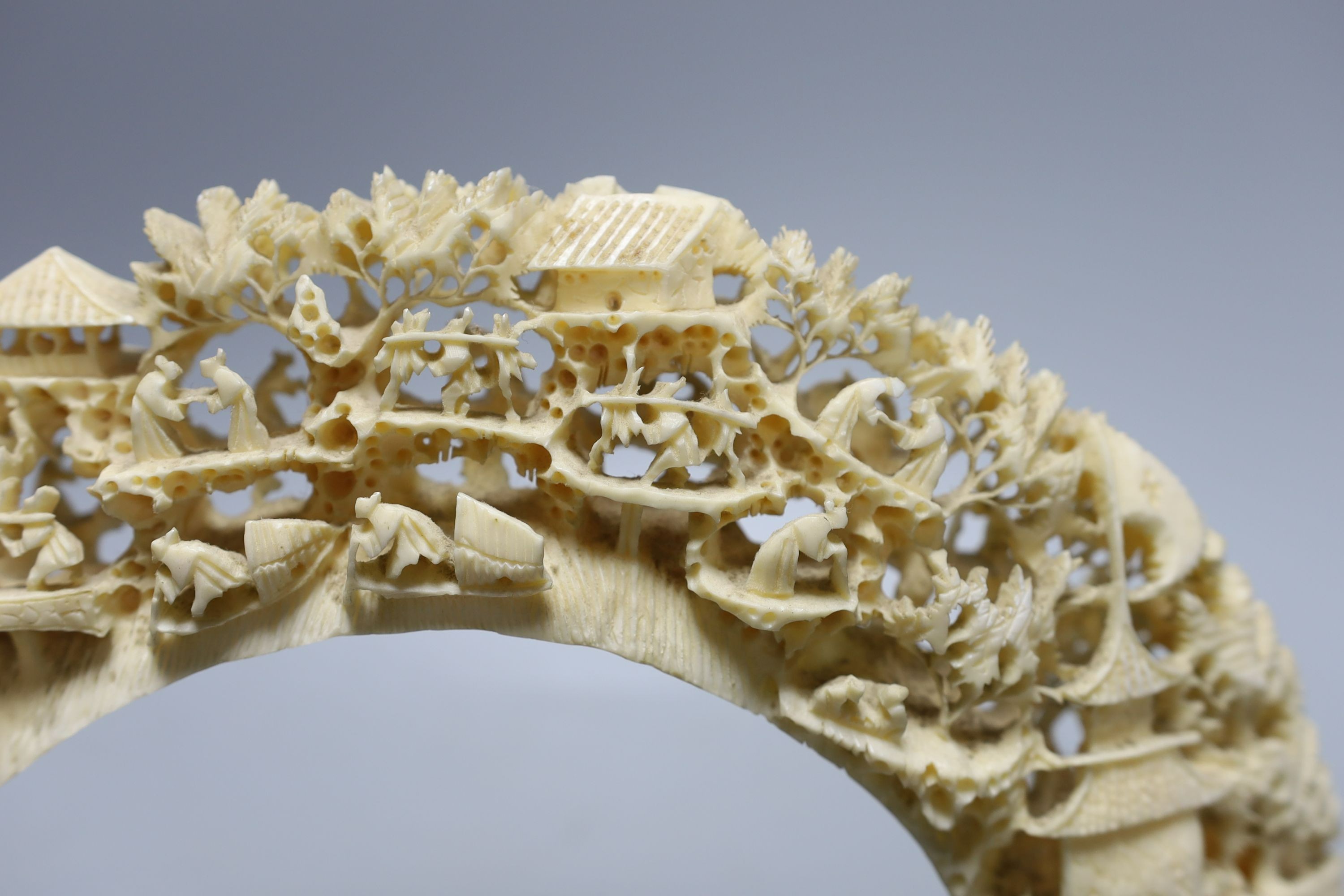 A Chinese boar’s tusk carving 33cm long